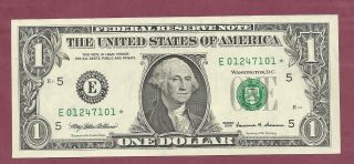 A) 1999 Rare $1 Star Note Richmond,  Virginia E / Fr.  1925 - E / Gem Uncirculated photo