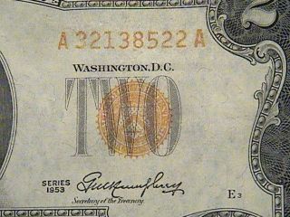 Us Currency 1953 $2 Old Paper Money photo