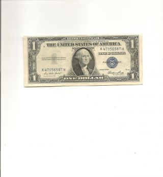1935e $1 Silver Certificate Sn K47056587h Unc Shift Error Note photo