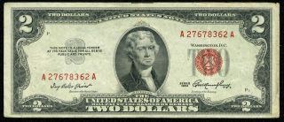 $2 1953 Legal Tender Fr 1509 United States Note Aa Block photo