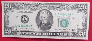 1985 - A $20 Federal Reserve Note Crisp Uncirculated San Francisco Ca (1303) photo