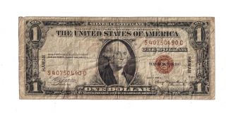 1935 A $1 Silver Certificate Hawaii Overprint Banknote Us Dollar photo