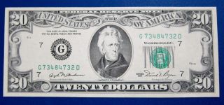 1981 $20 Frn Fr - 2073g Chicago Uncirculated photo