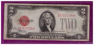 1928f $2 Dollar Bill Old Us Note Legal Tender Paper Money Currency Red Seal L230 photo