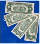 (4) 2 - 1953& 2 - 1963 Old Us Note Legal Tender Paper Money Currency Red Seal P - 70 Small Size Notes photo 1