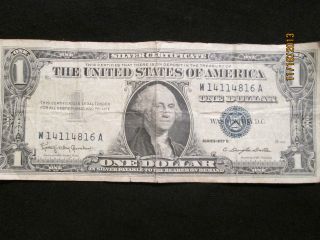 Silver Certificate 1957b $1.  00 Bill photo