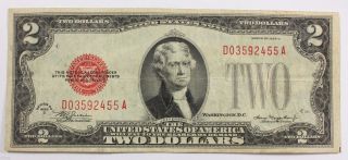 1928 - D $2 United States Note Legal Tender Fr 1505 - Ef 71630 photo