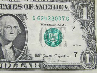 Birth Or Anniversary Year S 2007 $1 One Dollar Bill photo
