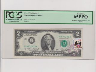 1976 $2 - Dollar Bill Postage And Stamped Pcgs 65 Ppq Gem photo