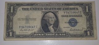 1935f Silver Certificate One Dollar Circulated Y54709647i Missing In God We Trus photo