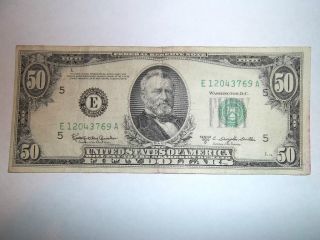 50 Dollar Bill 1950d Washington D.  C.  $50 L24 photo