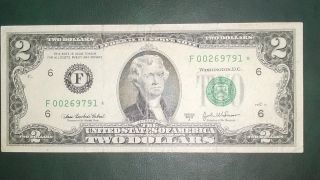 2003 A $2.  00 Two Dollar Federal Reserve Star Note Atlanta photo