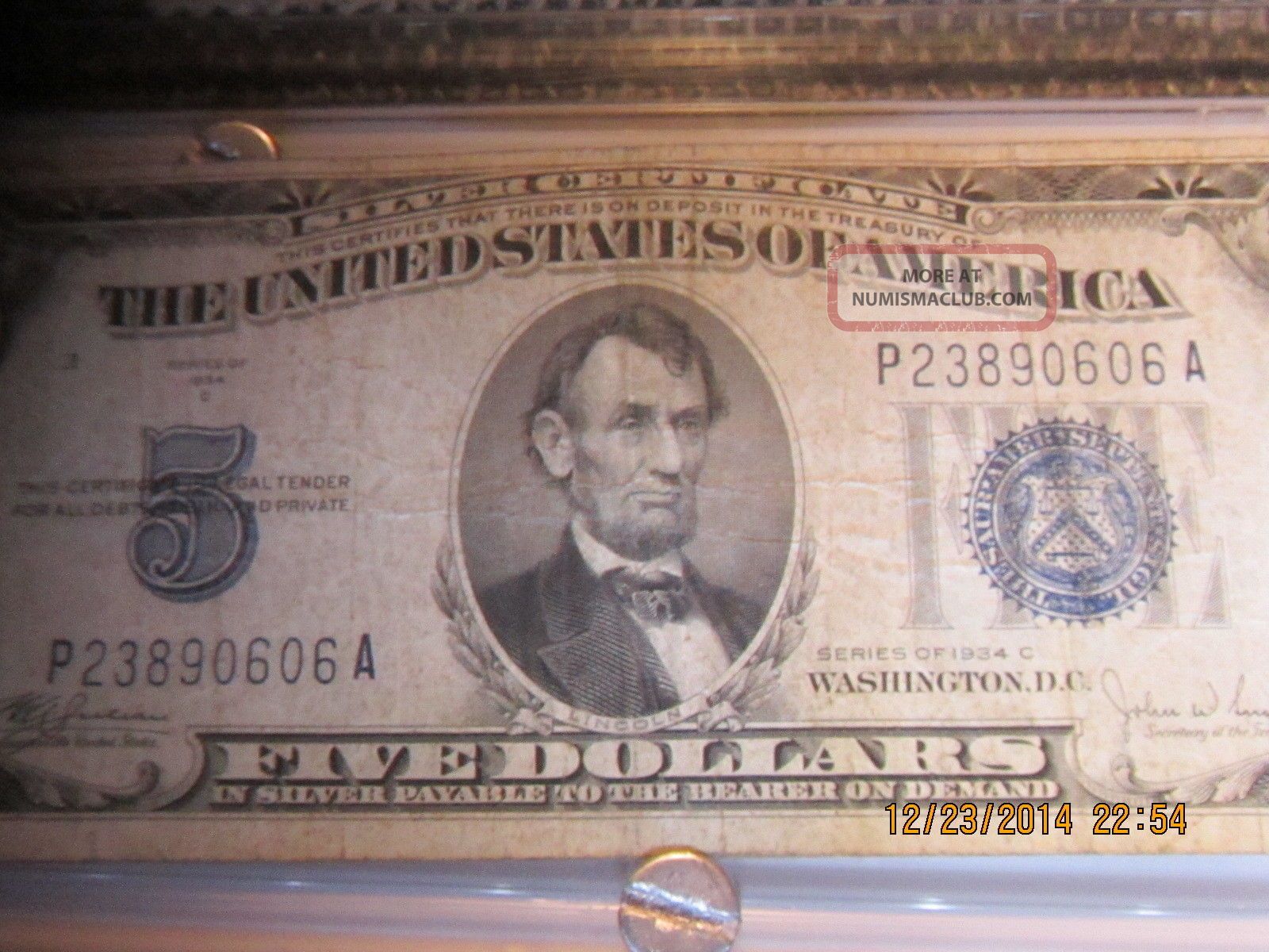1934 C Five Dollar Silver Certificate