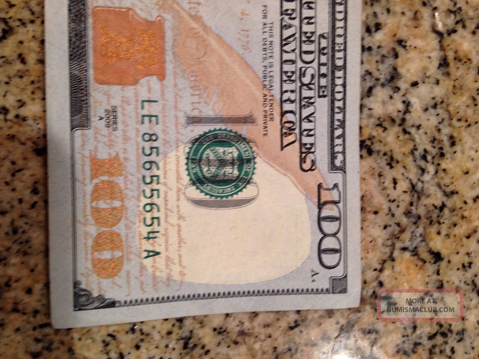 Crisp 100 Dollar Bill 2009 A Richmond