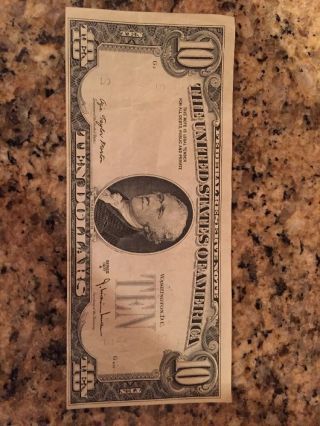 Misprint Ten (10) Dollar Bill - photo
