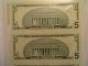 Uncut Sheet Of 4 2003 $5 Federal Reserve,  Package Small Size Notes photo 4
