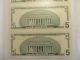 Uncut Sheet Of 4 2003 $5 Federal Reserve,  Package Small Size Notes photo 5