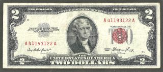 1953 Two Dollar Bill Red Seal H1 Series A41193122a photo