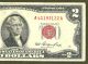 1953 Two Dollar Bill Red Seal H1 Series A41193122a Small Size Notes photo 1