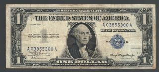 $1 Dollar 1935 Plain Double Date Silver Certificate Old Blue Seal Us Paper Money photo