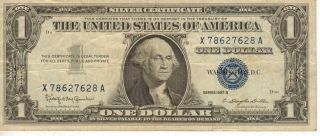 1957 - B Us $1 Silver Certificate,  Medium To Circulated Note (a - 113) photo