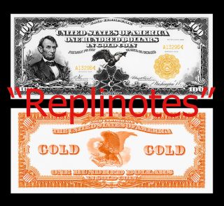 1908 $100 Gold Certificate Copy/replica/reproduction Note photo