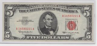 1963 United States Note Five Dollar Bill.  $5.  00.  21a photo