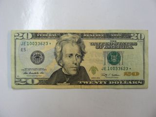 $20 Star Frn Note Low Serial (10033623) Rare Twenty Dollar Star Great Gift photo