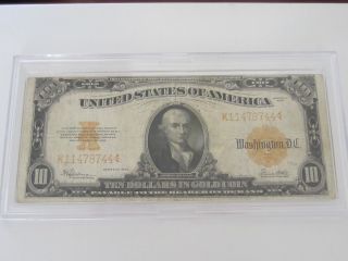 1922 $10 Gold Certificate Ten Dollar Gold Coin Bill photo
