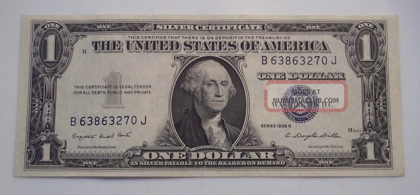 Real 1935 One Dollar Bill Silver Certificate $1
