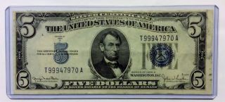 $5 Choice About Uncirculated.  1934 - D.  Currency.  Paper Money.  Silver Certificate photo