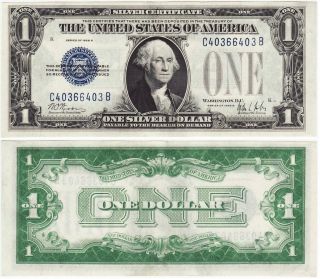 1928 - B Funny Back$1 Dollar Bill Old Us Paper Money Currency Blue Seal Silver One photo