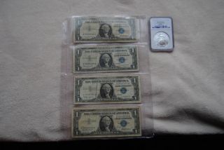 Paper Money $1 Silver Certificates And 2010 American Silver Eagle photo