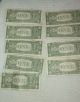 9 Dollar Bills Dif Locations Minted Matching Letter On Serial Number To. Small Size Notes photo 1