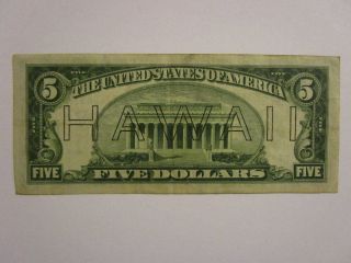 1934a Five Dollar Paper Federal Reserve Note - Hawaii Brown Note photo