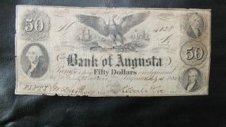 Georgia Augusta Bank Signed $50 Obsolete Currency photo