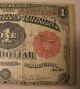 1891 Large $1 One Dollar Stanton Treasury Coin Note Star Red Seal Bruce Roberts Large Size Notes photo 4