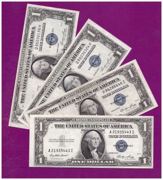 4 - Rare 1935 $1 Note Vf To Xf Silver Certificate Old Us Paper Money L212 photo