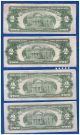 (4) 2 - 1953& 2 - 1963 Old Us Note Legal Tender Paper Money Currency Red Seal C - 59 Small Size Notes photo 1