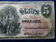 1875 $5 Vf Series Fr - 67 Scarce 1875 Us Legal Tender Large Size Currency Note Large Size Notes photo 3