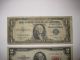 1935 $1 Silver Certificate,  1953 $2 Red Seal Note And A 1963 $5 Red Seal Note Small Size Notes photo 2