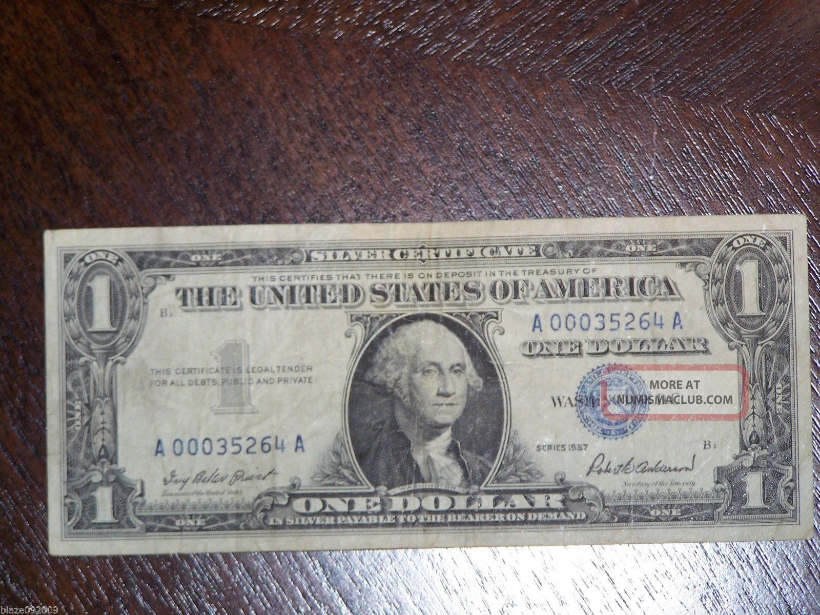 1957 1 Silver Certificate Vf Semi Low Serial Number