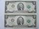 10 2009 $2 Two Dollar Bills Unc Boston Dist Chging End ' S,  Ser S Small Size Notes photo 1