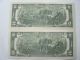 10 2009 $2 Two Dollar Bills Unc Boston Dist Chging End ' S,  Ser S Small Size Notes photo 3