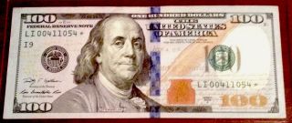Rare Star Bep (cu) $100 Hundred Dollar Fed Reserve Note Bill Li00411054 Low photo