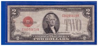 1928d $2 Dollar Bill Old Us Note Legal Tender Paper Money Currency Red Seal Lo71 photo