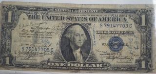 March 24th 1945 $1 Dollar Silver Certificate Short Snorter Operation Varsity Ww2 photo
