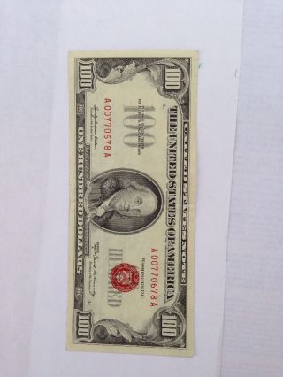 1966 Red Seal Us One Hundred Dollars photo