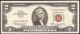 Unc 1963 $2 Dollar Bill Star United States Legal Red Seal Note Crisp Currency Small Size Notes photo 1
