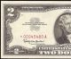 Unc 1963 $2 Dollar Bill Star United States Legal Red Seal Note Crisp Currency Small Size Notes photo 3